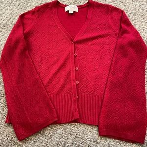 Casual Corner Annex Petite Red Cardigan Size S